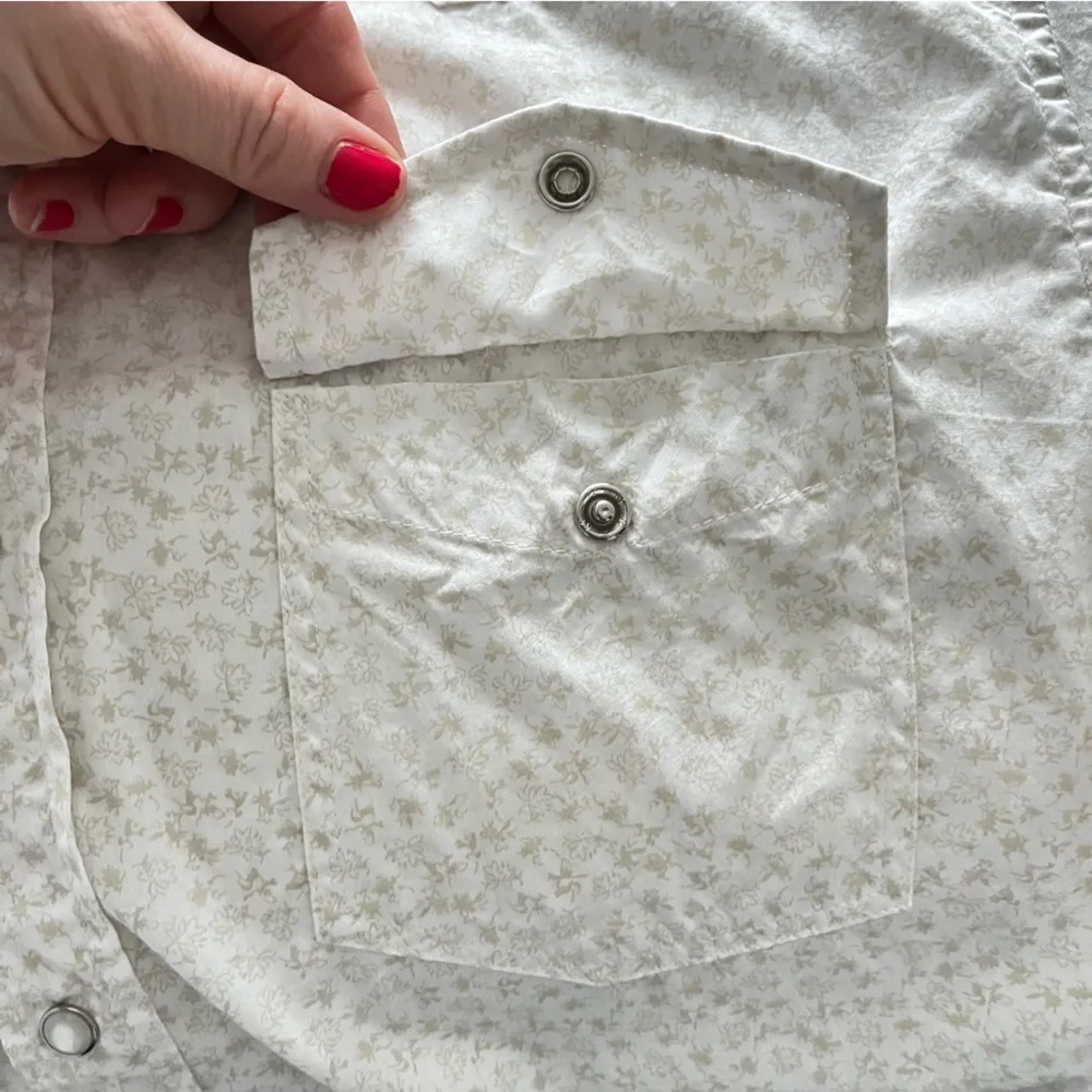 Vtg Guess Pearl Snap Long Sleeve Floral 100% Cotton Button Up Shirt Size XL - Picture 9 of 16